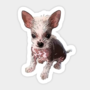 Chinese Crested Puppy Dog Sticker